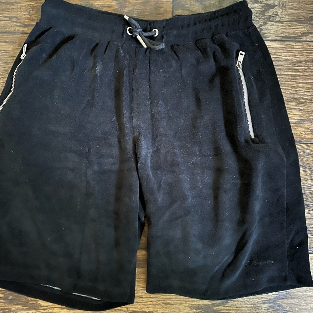 Nimes Men's Black Drawstring towel  Shorts